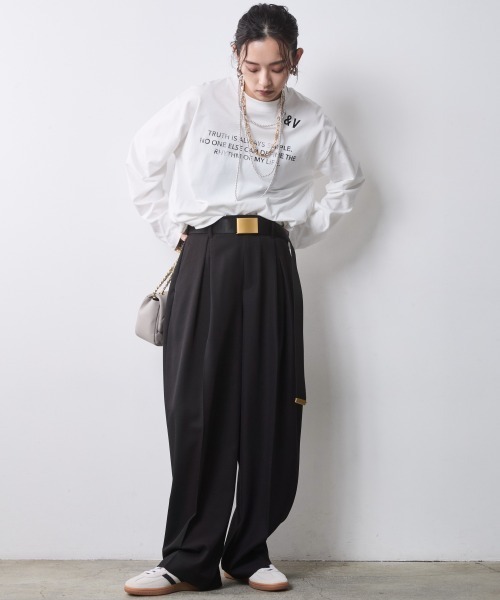 CHIC STYLE(シックスタイル)の「ロゴプリントTシャツ<大きいサイズ有>シックスタイル(Tシャツ/カットソー・レディース・ブラック/オフホワイト・5L/4L/3L/LL/L/M)」の8枚目の写真