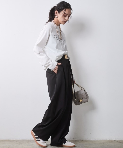 CHIC STYLE(シックスタイル)の「ロゴプリントTシャツ<大きいサイズ有>シックスタイル(Tシャツ/カットソー・レディース・ブラック/オフホワイト・5L/4L/3L/LL/L/M)」の9枚目の写真
