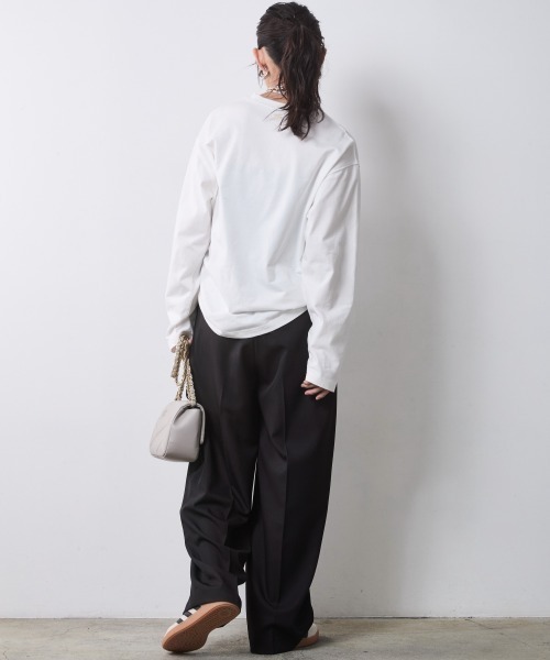 CHIC STYLE(シックスタイル)の「ロゴプリントTシャツ<大きいサイズ有>シックスタイル(Tシャツ/カットソー・レディース・ブラック/オフホワイト・5L/4L/3L/LL/L/M)」の10枚目の写真