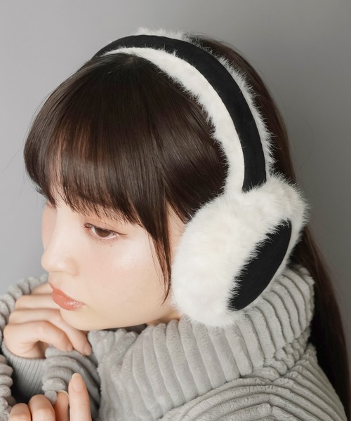 セール】スエードフェイクファーイヤーマフ/イヤマフ/耳あて