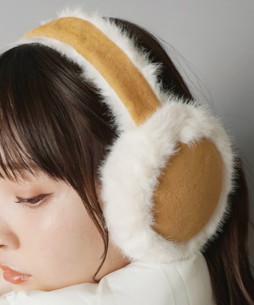 セール】スエードフェイクファーイヤーマフ/イヤマフ/耳あて