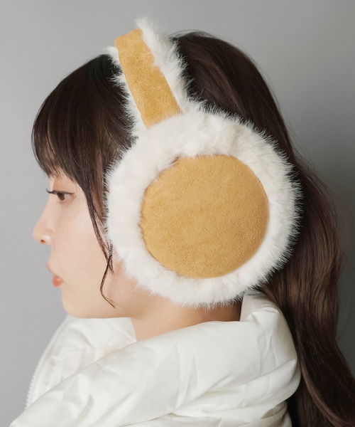 スエードフェイクファーイヤーマフ/イヤマフ/耳あて（イヤーマフ