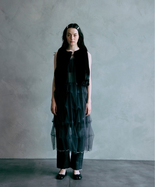 ottilie（オティーリエ）の「【 DAY AS IST / デイアズイスト 】 ソフトチュールバブルドレス　 23720309　JON（ワンピース・レディース・チャコール/ブラック・FREE）」の7枚目の写真