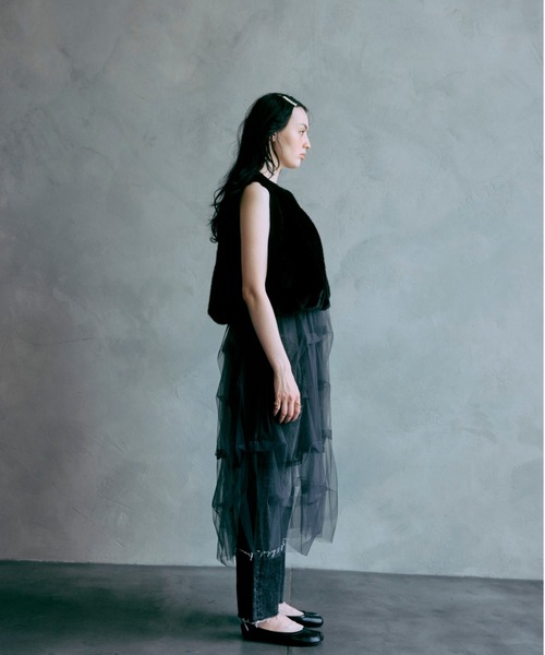 ottilie（オティーリエ）の「【 DAY AS IST / デイアズイスト 】 ソフトチュールバブルドレス　 23720309　JON（ワンピース・レディース・チャコール/ブラック・FREE）」の8枚目の写真