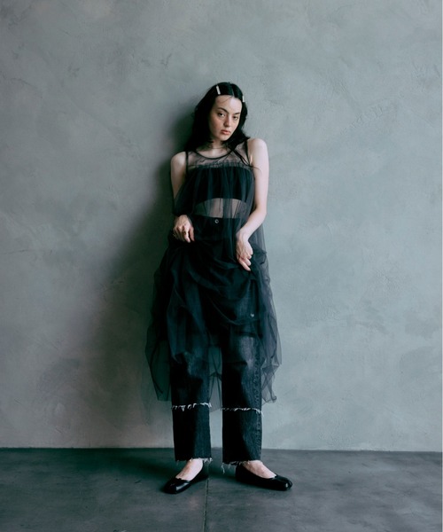 ottilie（オティーリエ）の「【 DAY AS IST / デイアズイスト 】 ソフトチュールバブルドレス　 23720309　JON（ワンピース・レディース・チャコール/ブラック・FREE）」の6枚目の写真