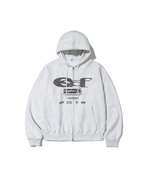 ESCAPEFROM（エスケープフロム）の「パターン ESCF ロゴ コラージュプリント 2WAY フードジップアップ [22color]（パーカー）」