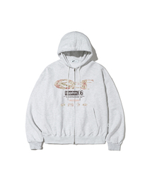 ESCAPEFROM（エスケープフロム）の「パターン ESCF ロゴ コラージュプリント 2WAY フードジップアップ [22color]（パーカー）」