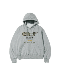 ESCAPEFROM（エスケープフロム）の「パターン ESCF ロゴ コラージュプリント 2WAY フードジップアップ [22color]（パーカー）」