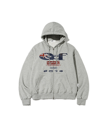 ESCAPEFROM（エスケープフロム）の「パターン ESCF ロゴ コラージュプリント 2WAY フードジップアップ [22color]（パーカー）」