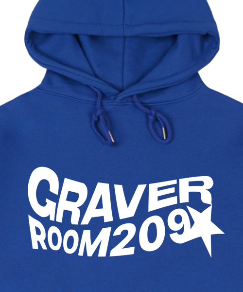 GRAVER（グレーバー）の「[ユニセックス]ウェーブスターロゴフードパーカー_コバルトブルー（パーカー・レディース・ブルー・SMALL/MEDIUM/LARGE/X-LARGE）」の3枚目の写真