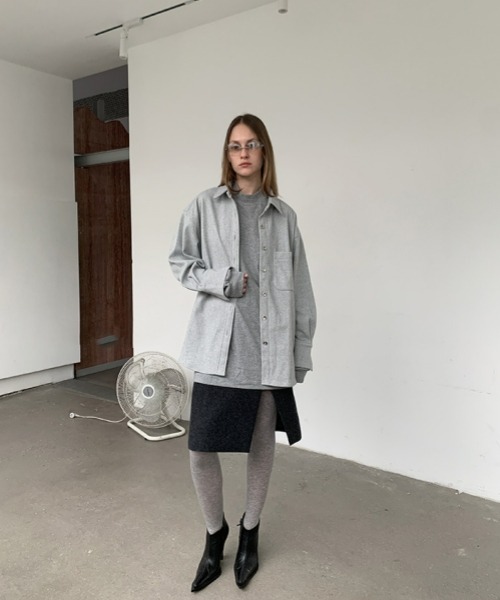 gossip!ロサンゼルス(ゴシップロサンゼルス)の「Y2Kガーリー レトロ スリットハイウエストAラインスカート/ミディ丈【サイズあり】 厚手(秋冬の韓国ファッションガーリー定番)(スカート・レディース・ダークグレー・M/S/L)」の11枚目の写真
