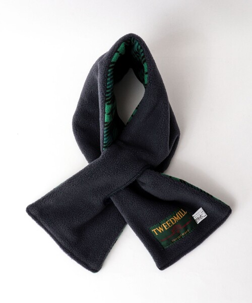 TWEED MILL（ツイードミル）の「【TWEEDMILL/ツイードミル】別注R/Sフリースクロスマフラー17（マフラー・メンズ・ライトブルー/ブラック/チャコールグレー/ネイビー・FREE）」の4枚目の写真