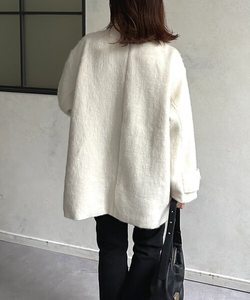 Thevon（ゼボン）の「ステンカラーシャギーミドルコート（その他アウター・レディース・ブラウン/アイボリー/チャコールグレー・FREE）」の13枚目の写真