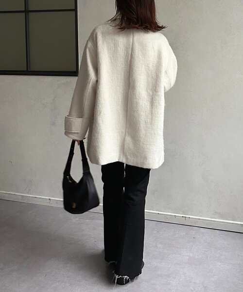 Thevon（ゼボン）の「ステンカラーシャギーミドルコート（その他アウター・レディース・ブラウン/アイボリー/チャコールグレー・FREE）」の16枚目の写真