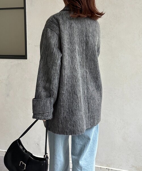 Thevon（ゼボン）の「ステンカラーシャギーミドルコート（その他アウター・レディース・ブラウン/アイボリー/チャコールグレー・FREE）」の20枚目の写真