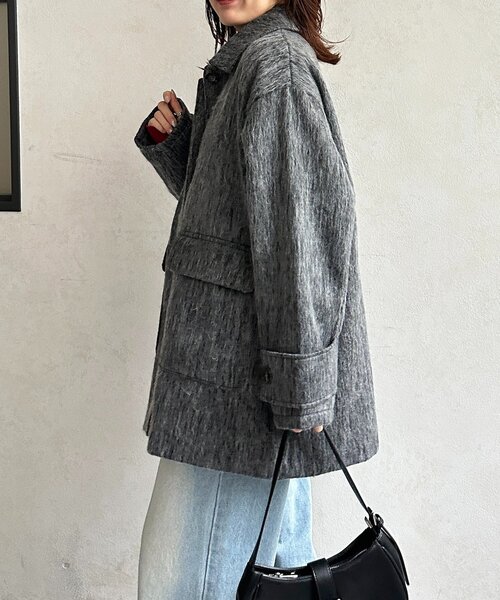 Thevon（ゼボン）の「ステンカラーシャギーミドルコート（その他アウター・レディース・ブラウン/アイボリー/チャコールグレー・FREE）」の22枚目の写真