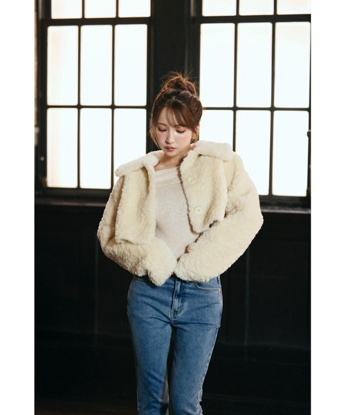 Fluffy Boa Crop Jacket（ブルゾン）｜MISTREASS（ミストレアス）の