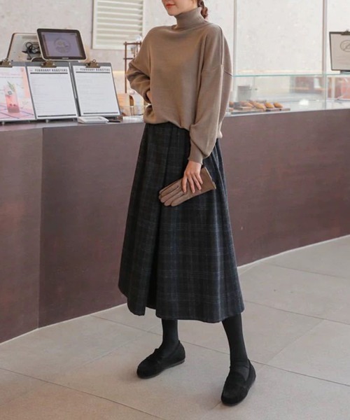 SallyLunn(サリーラン)の「ミディ丈ワイドチェックパンツ(その他パンツ・レディース・ブラック・LARGE/MEDIUM)」の6枚目の写真