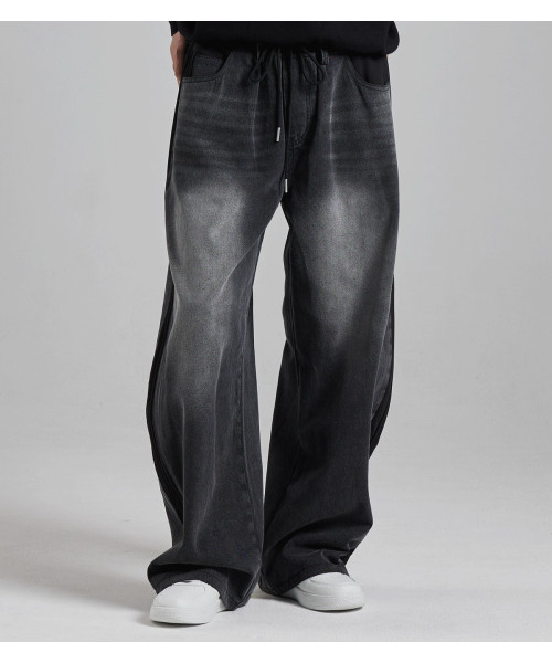BUTTON SEOUL(ボタンソウル)の「デニムミックススウェットパンツ(ブラック)(その他パンツ・メンズ・その他・LARGE/X-LARGE/MEDIUM)」の8枚目の写真