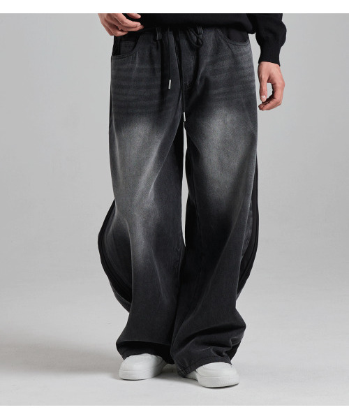 BUTTON SEOUL(ボタンソウル)の「デニムミックススウェットパンツ(ブラック)(その他パンツ・メンズ・その他・LARGE/X-LARGE/MEDIUM)」の9枚目の写真
