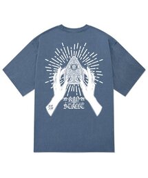 KTPN0137 デジャボード ピグメント 半袖Tシャツ - ブルー