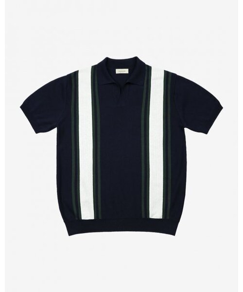 Summer Blend open‑collar knit — тёмно‑синий (Navy)