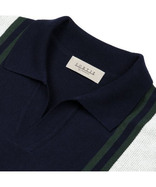 sortie（ソルティ）の「Summer Blend Open Collar Knit (Navy)（ポロシャツ・メンズ・その他・LARGE/MEDIUM/X-LARGE）」の2枚目の写真