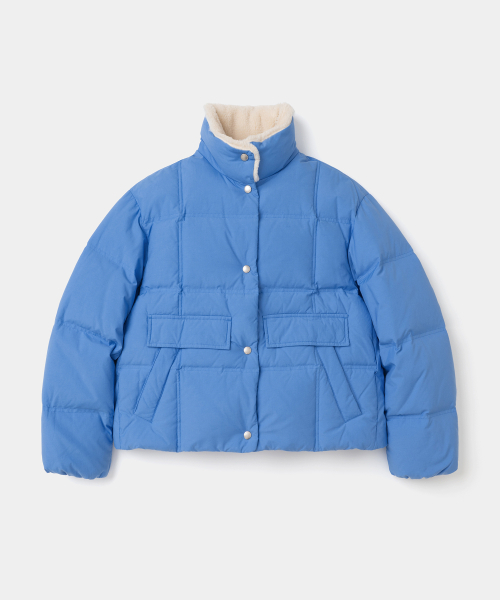UNIFORM BRIDGE(ユニフォームブリッジ)の「short down jacket(womens) blue(ダウンジャケット/コート・レディース・その他・SMALL/MEDIUM)」の1枚目の写真