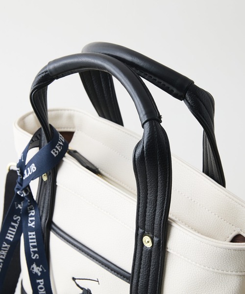 BEVERLY HILLS POLO CLUB(ビバリーヒルズポロクラブ)の「【BEVERLY HILLS POLO CLUB/ビバリーヒルズポロクラブ】【雨・汚れを弾く高級PUレザー】PUレザー ミニトートバッグ ビッグロゴ 2WAYショルダー(トートバッグ・レディース・グレー/シルバー/ホワイト/ブラウン/ブラック/ピンク/サックスブルー・FREE)」の15枚目の写真