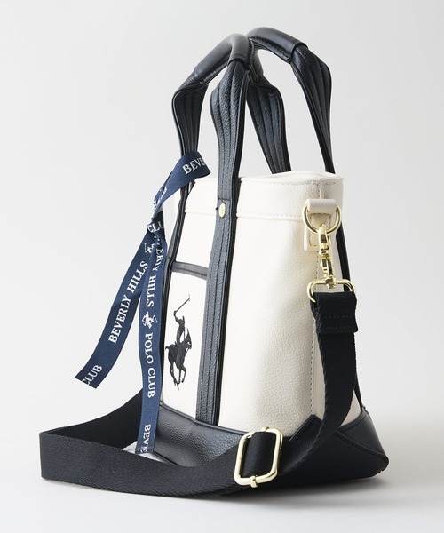 BEVERLY HILLS POLO CLUB(ビバリーヒルズポロクラブ)の「【BEVERLY HILLS POLO CLUB/ビバリーヒルズポロクラブ】【雨・汚れを弾く高級PUレザー】PUレザー ミニトートバッグ ビッグロゴ 2WAYショルダー(トートバッグ・レディース・グレー/シルバー/ホワイト/ブラウン/ブラック/ピンク/サックスブルー・FREE)」の16枚目の写真