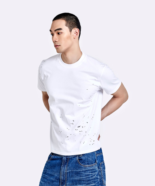 51%(フィフティーワンパーセント)の「クラッシュTシャツ - ホワイト(Tシャツ/カットソー・メンズ・その他・MEDIUM/LARGE)」の5枚目の写真
