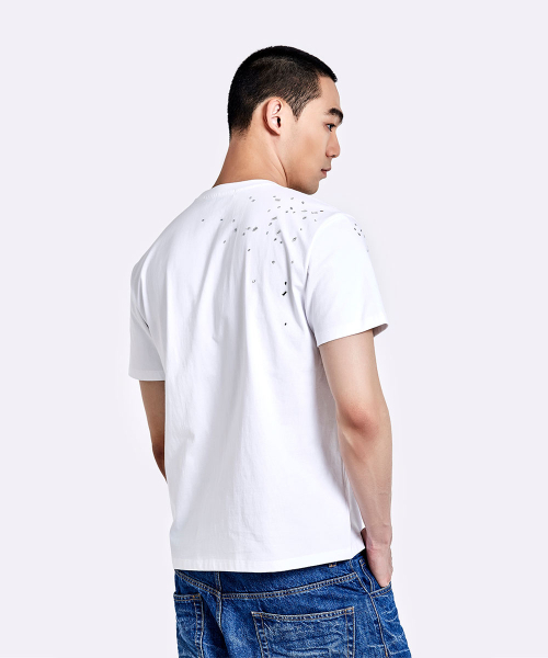 51%(フィフティーワンパーセント)の「クラッシュTシャツ - ホワイト(Tシャツ/カットソー・メンズ・その他・MEDIUM/LARGE)」の6枚目の写真