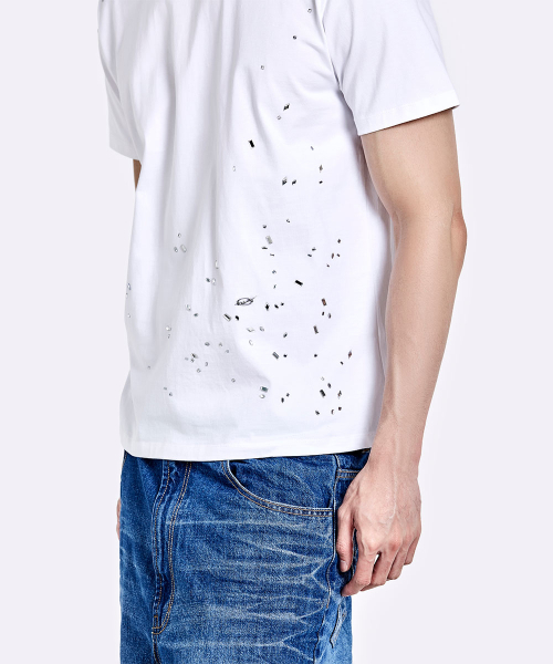 51%(フィフティーワンパーセント)の「クラッシュTシャツ - ホワイト(Tシャツ/カットソー・メンズ・その他・MEDIUM/LARGE)」の7枚目の写真