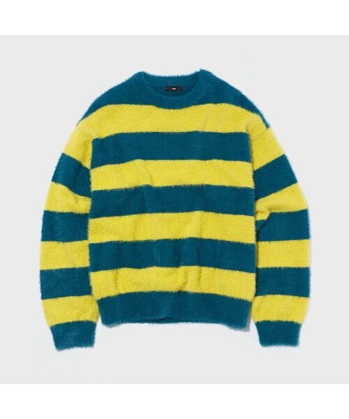 WMC(ダブリューエムシー)の「ヘアリーストライプニット_GREEN(ニット/セーター・メンズ・グリーン・MEDIUM/LARGE/X-LARGE)」の2枚目の写真