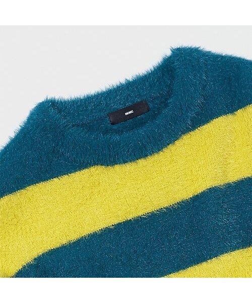 WMC(ダブリューエムシー)の「ヘアリーストライプニット_GREEN(ニット/セーター・メンズ・グリーン・MEDIUM/LARGE/X-LARGE)」の3枚目の写真