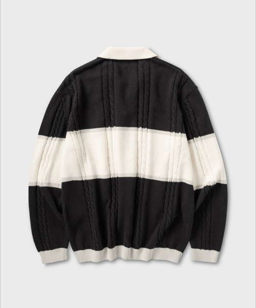 NONBLANK(ノンブランク)の「ストライプカラー ニット_GREY(ニット/セーター・メンズ・グレー・MEDIUM/LARGE/X-LARGE)」の2枚目の写真