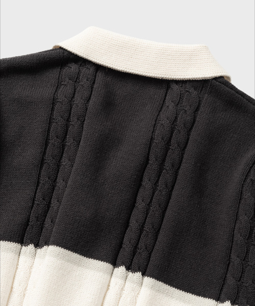 NONBLANK(ノンブランク)の「ストライプカラー ニット_GREY(ニット/セーター・メンズ・グレー・MEDIUM/LARGE/X-LARGE)」の4枚目の写真