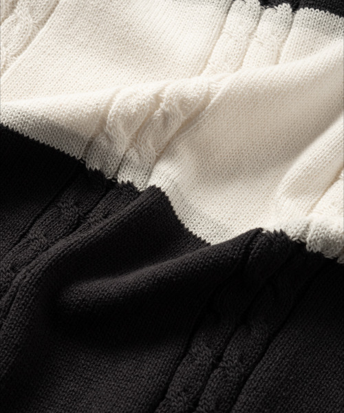 NONBLANK(ノンブランク)の「ストライプカラー ニット_GREY(ニット/セーター・メンズ・グレー・MEDIUM/LARGE/X-LARGE)」の6枚目の写真
