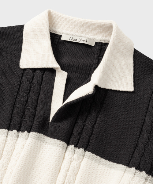 NONBLANK(ノンブランク)の「ストライプカラー ニット_GREY(ニット/セーター・メンズ・グレー・MEDIUM/LARGE/X-LARGE)」の7枚目の写真