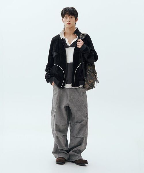 NONBLANK(ノンブランク)の「ストライプカラー ニット_GREY(ニット/セーター・メンズ・グレー・MEDIUM/LARGE/X-LARGE)」の9枚目の写真