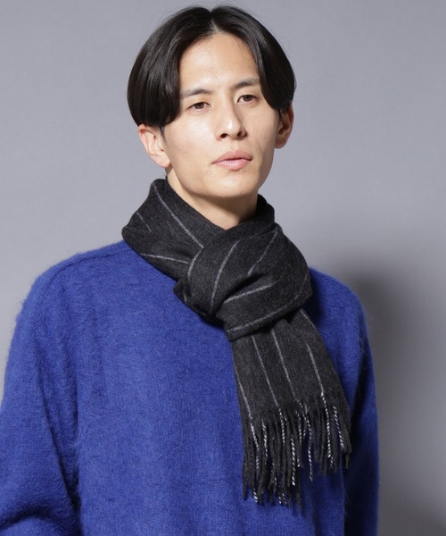 NANO universe(ナノユニバース)の「ウールアソートマフラー(マフラー・メンズ・チャコール/ネイビー/その他1/その他2・FREE)」の4枚目の写真