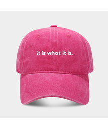 HELLOJUN（へロージュン）の「It Is What It Is Washing Lettering Ball Cap [Hot Pink]（キャップ）」