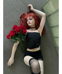 BNFROM（ビーエヌフロム）の「From button shirring top (Black)（Tシャツ/カットソー）」