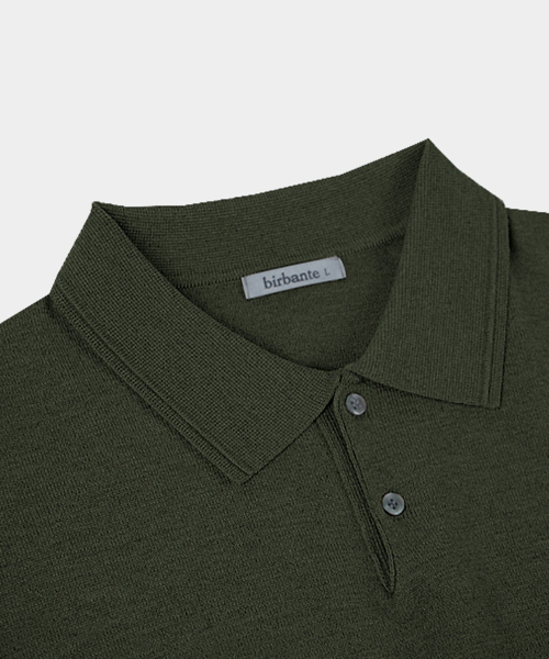 BIRBANTE(ビルバンテ)の「ソフトウォッシャブルラインカラーニット - カーキ(ニット/セーター・メンズ・カーキ・SMALL/MEDIUM/LARGE/X-LARGE)」の3枚目の写真