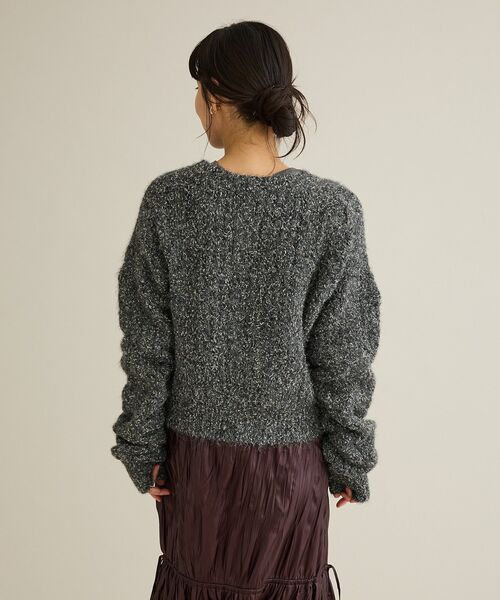 CRAFT STANDARD BOUTIQUE(クラフトスタンダードブティック)の「シャーリングスリーブニットプルオーバー(ニット/セーター・レディース・ブラウン/チャコールグレー/ホワイト系その他・FREE)」の5枚目の写真