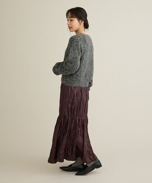 CRAFT STANDARD BOUTIQUE(クラフトスタンダードブティック)の「シャーリングスリーブニットプルオーバー(ニット/セーター・レディース・ブラウン/チャコールグレー/ホワイト系その他・FREE)」の7枚目の写真