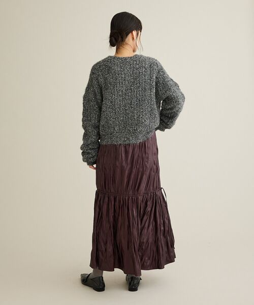 CRAFT STANDARD BOUTIQUE(クラフトスタンダードブティック)の「シャーリングスリーブニットプルオーバー(ニット/セーター・レディース・ブラウン/チャコールグレー/ホワイト系その他・FREE)」の8枚目の写真