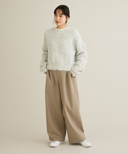 CRAFT STANDARD BOUTIQUE(クラフトスタンダードブティック)の「シャーリングスリーブニットプルオーバー(ニット/セーター・レディース・ブラウン/チャコールグレー/ホワイト系その他・FREE)」の13枚目の写真