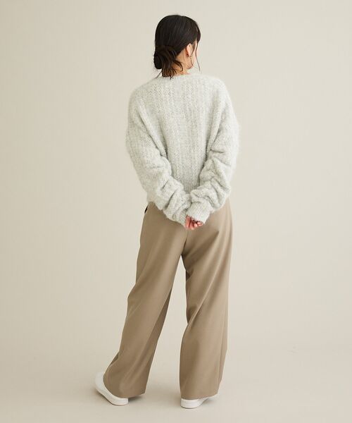 CRAFT STANDARD BOUTIQUE(クラフトスタンダードブティック)の「シャーリングスリーブニットプルオーバー(ニット/セーター・レディース・ブラウン/チャコールグレー/ホワイト系その他・FREE)」の16枚目の写真