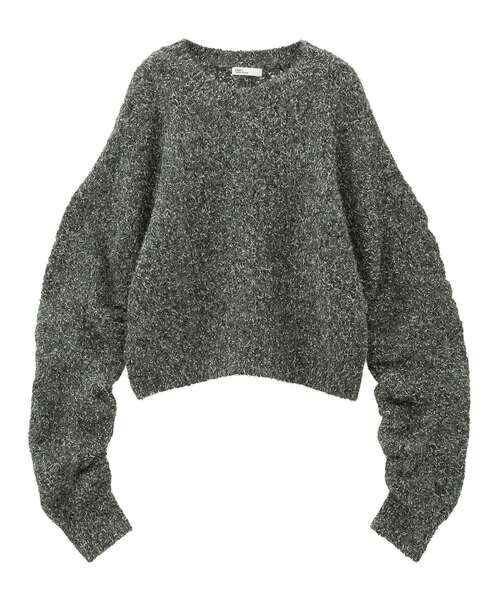 CRAFT STANDARD BOUTIQUE(クラフトスタンダードブティック)の「シャーリングスリーブニットプルオーバー(ニット/セーター・レディース・ブラウン/チャコールグレー/ホワイト系その他・FREE)」の20枚目の写真